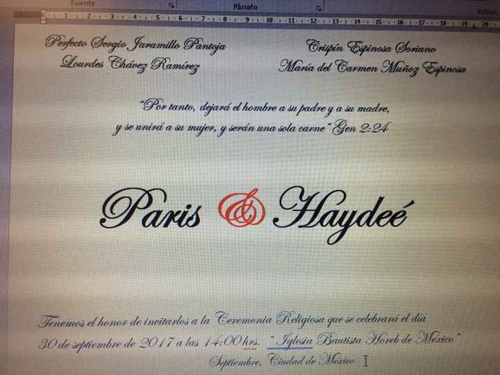 "soy haydeé espinosa y está es mi cartilla de boda" - 1