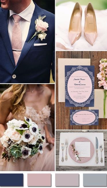 Blue navy con rosa y lavanda