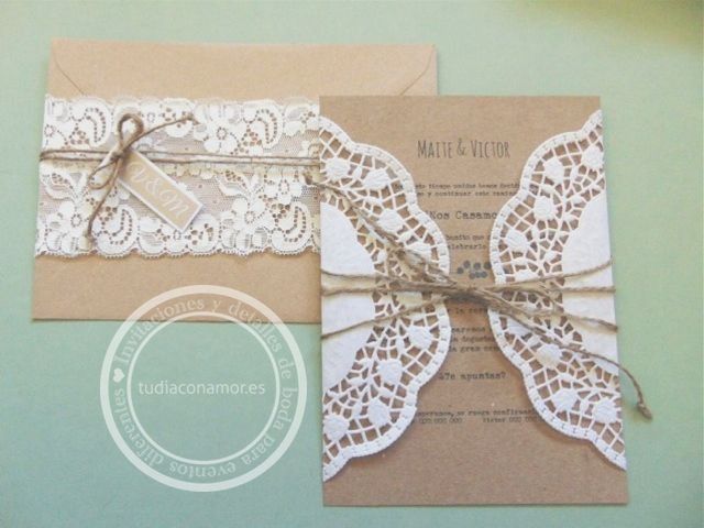 Invitaciones con Blondas de Papel