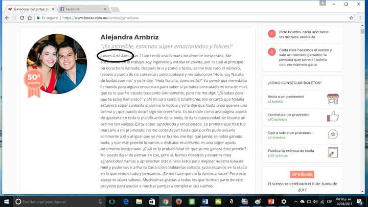 Ganadora edición 50