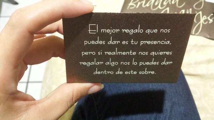 Help me, como pedir regalo monetario en las invitaciones??? ;) - 1