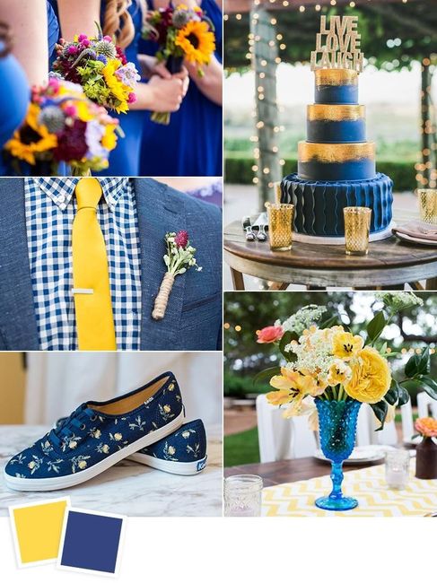 Ideas para boda combinación amarillo y azul 2