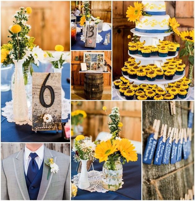 Ideas para boda combinación amarillo y azul 6