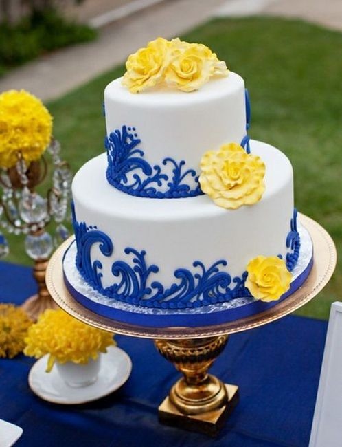 Ideas para boda combinación amarillo y azul 11