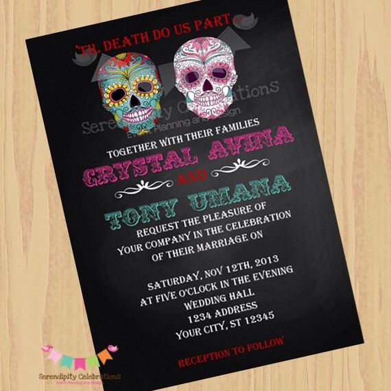 Invitaciones para una boda temática: día de muertos - 3
