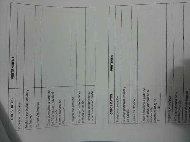 Tramites para la boda religiosa - 3