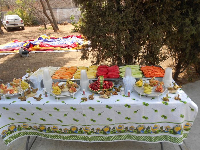 mesa de Frutas y verduras