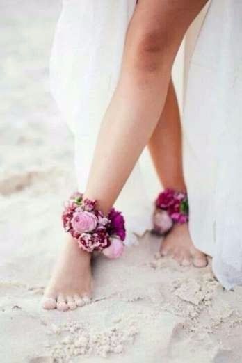 flores en los pies