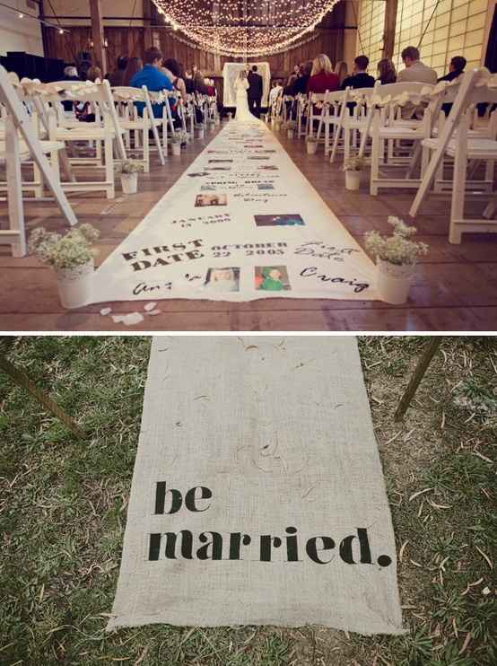 Incorporate your love story into the aisle runner.