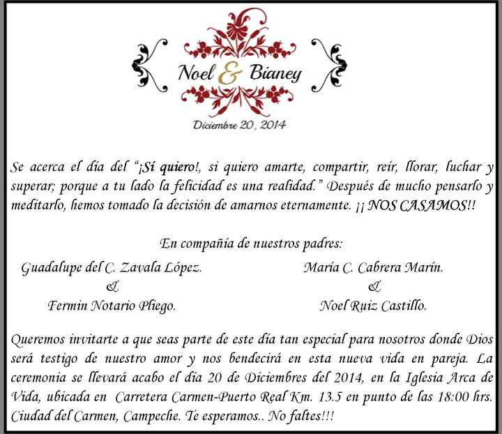 TEXTO DE INVITACION