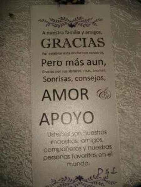 Cartel de agradecimiento para boda. - 1