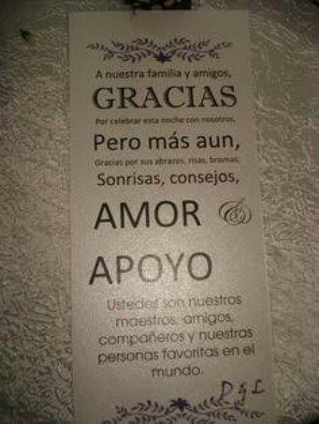 Cartel de agradecimiento para boda. - 1