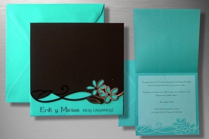 Invitaciones azul turquesa 2