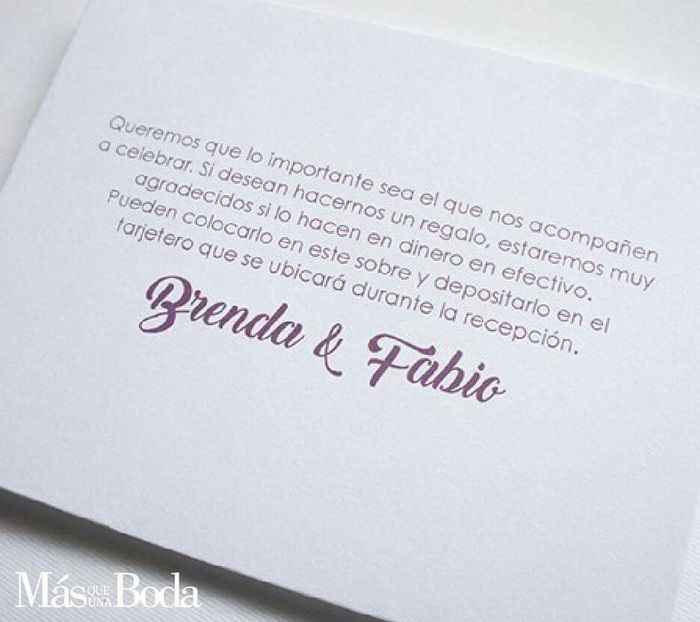 ¿Como avisar que el regalo será de sobre en mi Boda? - 4