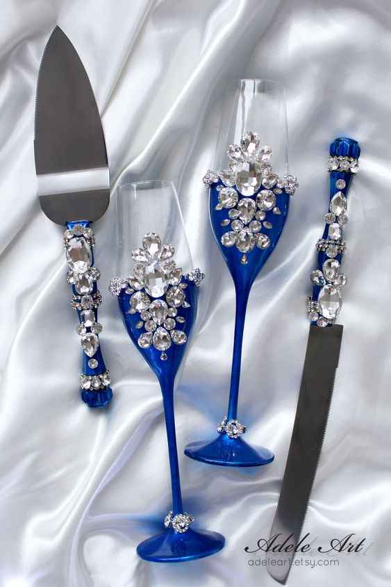 Copas para los novios en azul - 4