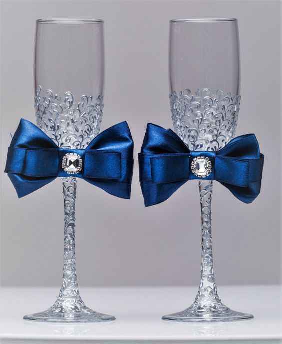 Copas para los novios en azul - 5