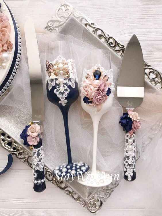 Copas para los novios en azul - 6