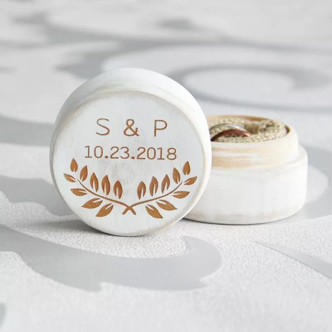 Porta anillos rústico en tronco de madera 3