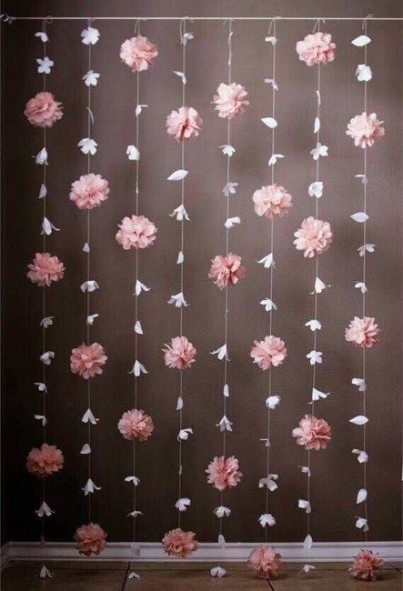 Decoraciones de papel rosa en la boda💗 - 8
