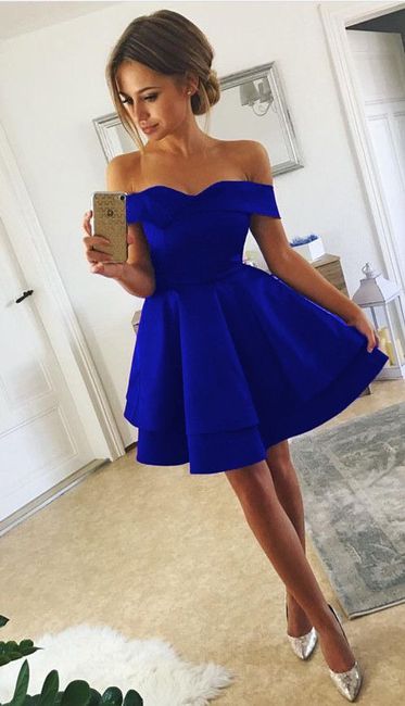 Vestido azul para boda civil o despedida 15