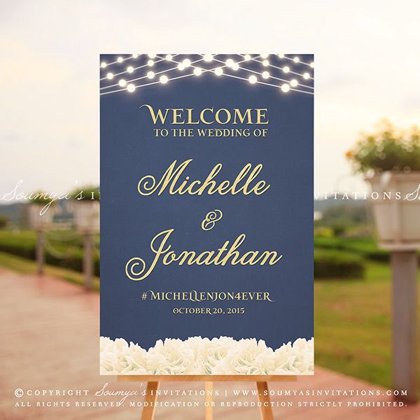 Letreros de Bienvenida en azul - 11