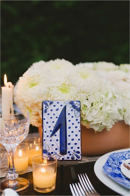 Números de mesa en azul - 17