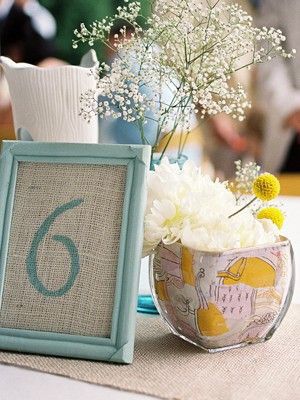 Números de mesa en azul - 19