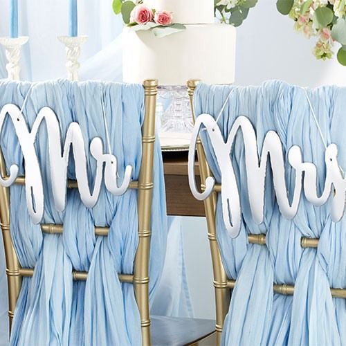 Sillas de novios con toques azules - 15