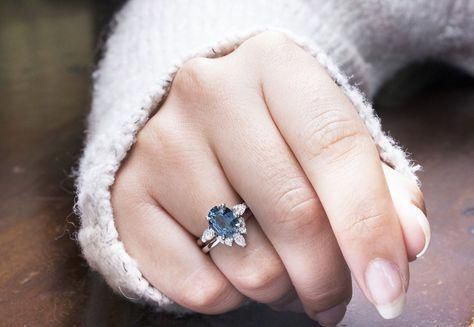 Anillos de compromiso azules - 6