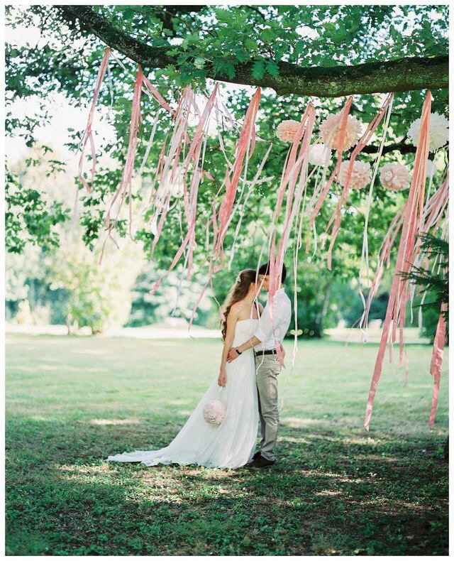 Decoraciones rosas en los árboles 💓🌳 - 2