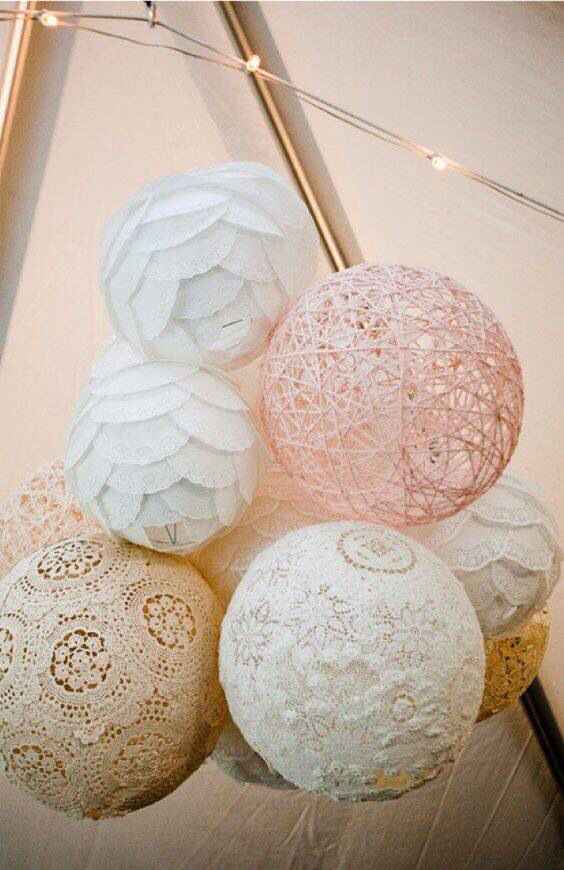 Decoraciones de papel rosa en la boda💗 - 11