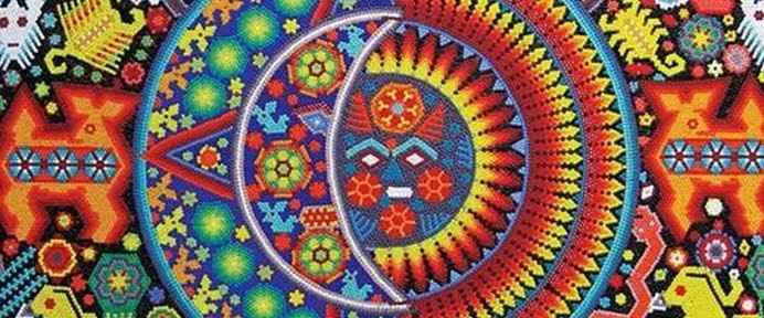 Arte Huichol - Sol y Luna