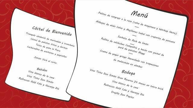 Menú falso: broma original para la recepción. - 1