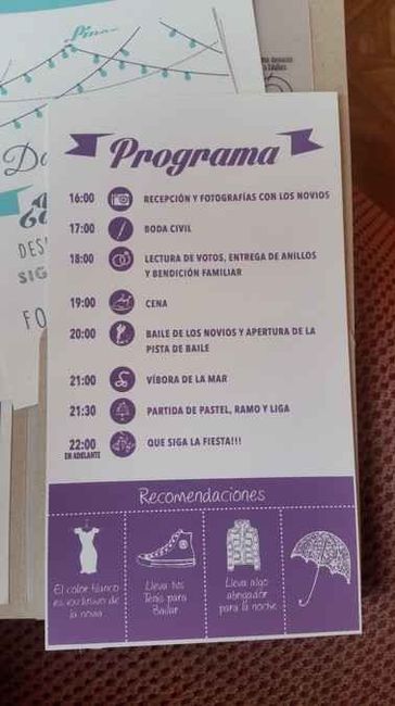 Programa para el día b 1