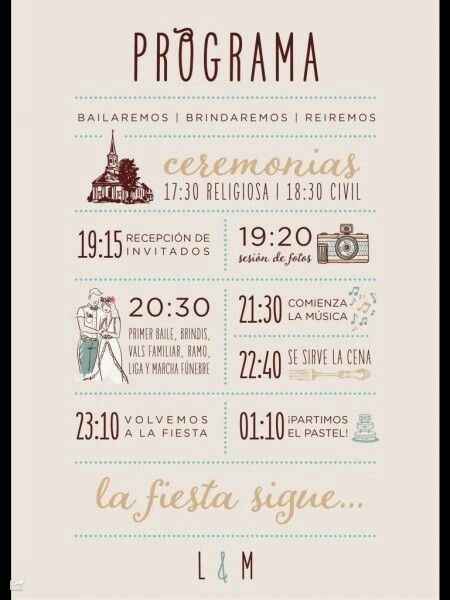 Programa de la boda ¿qué orden debe llevar? 1