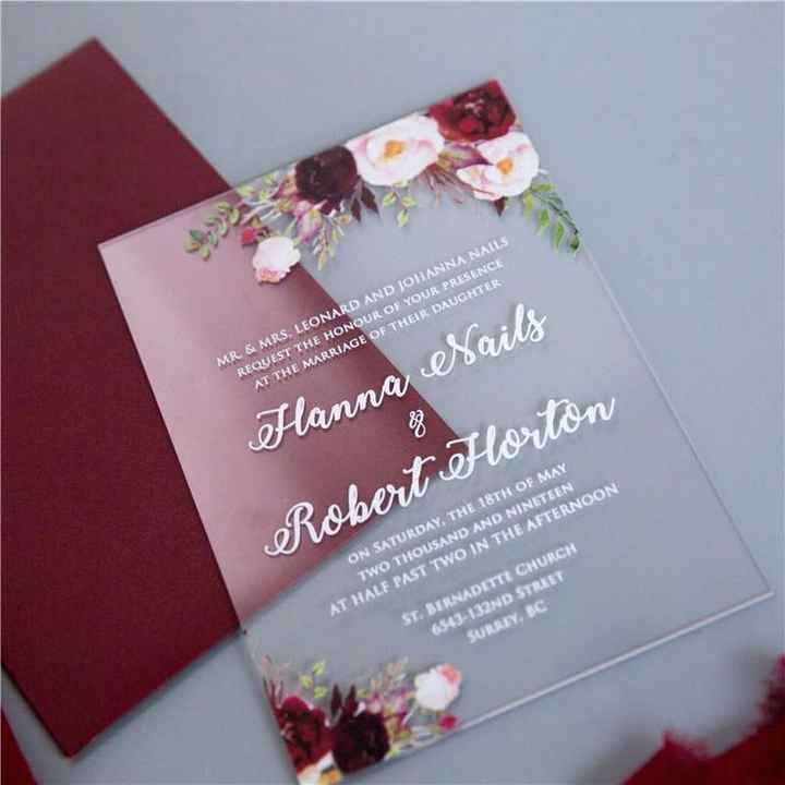 Invitaciones en color borgoña 2