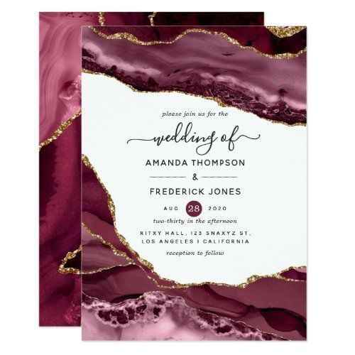Invitaciones en color borgoña 3
