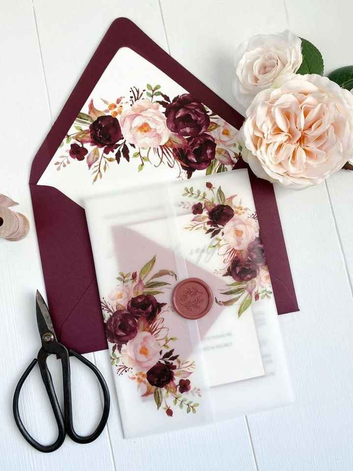 Invitaciones en color borgoña 8