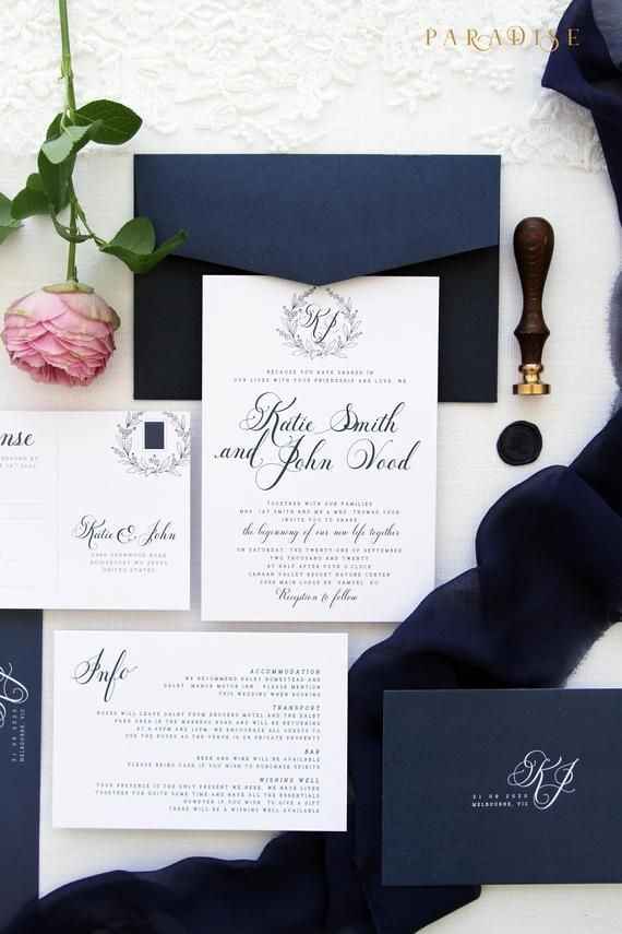 Invitaciones en color azul navy 5