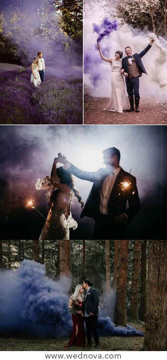 Bombas de humo de colores en tu boda 8