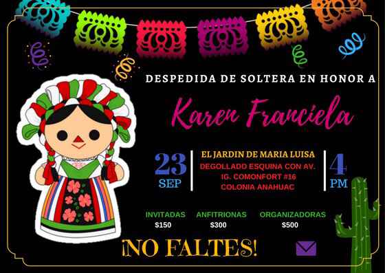 Invitación despedida de soltera mexicana - 1