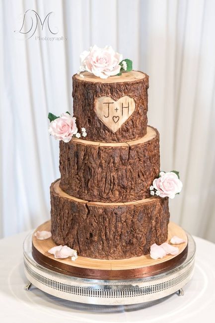 Pasteles de boda con textura de tronco de árbol!! 🌳🌲 3