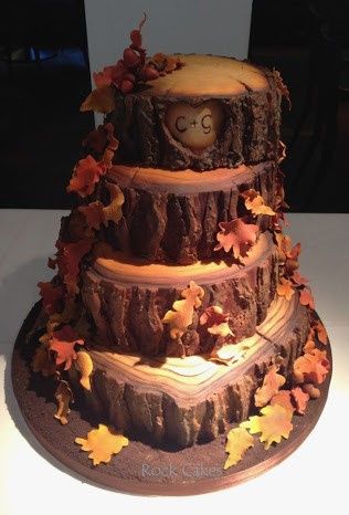 Pasteles de boda con textura de tronco de árbol!! 🌳🌲 5