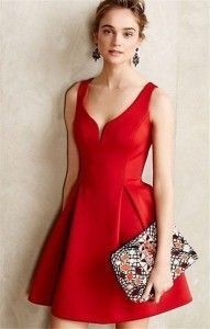 vestido corto color rojo