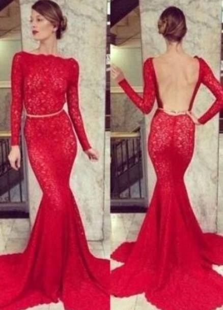 rojo elegante largo