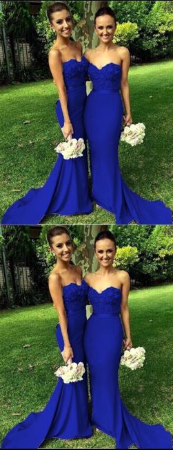 Ideas de vestidos de damas color azul - 12
