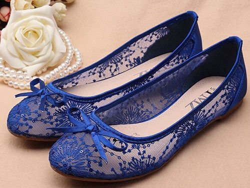 Zapatos bajos colores azul - 1