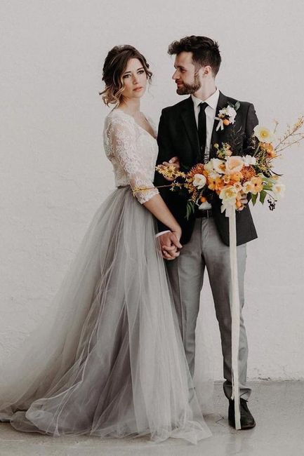 Vestido De Novia Gris Foro Moda Nupcial Bodas Com Mx