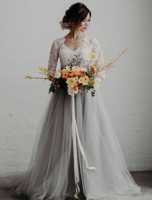 Vestido De Novia Gris Foro Moda Nupcial Bodas Com Mx