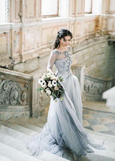 Vestido De Novia Gris Foro Moda Nupcial Bodas Com Mx
